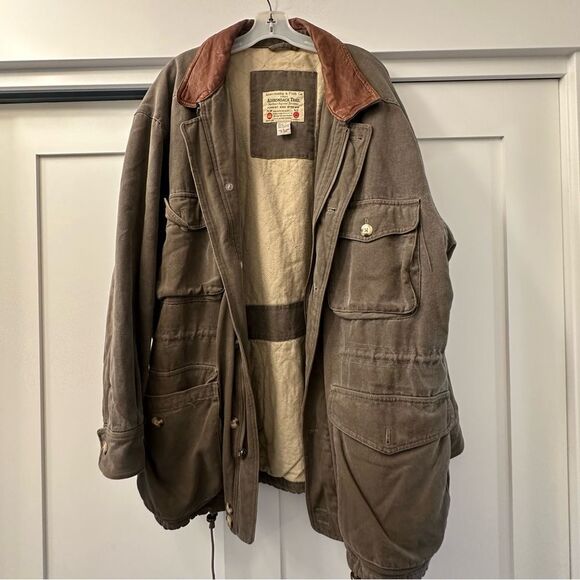 Vintage Abercrombie & Fitch Men’s Canvas Chore Coat Adirondack Trail Parka Large - Picture 3 of 14